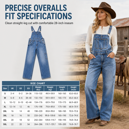 💖Black Friday Mega Deal – 50% off!💖 👖Women's Stretchy Denim Overalls Wide Leg Jumpsuit with Adjustable Straps