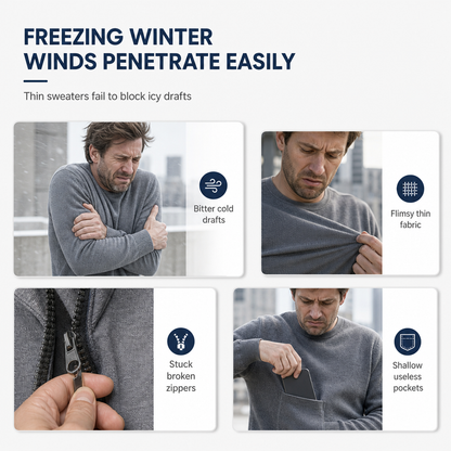 Men's Heavyweight Fleece Lined Hooded Sweatshirt Loose Fit Casual Workwear for Autumn and Winter