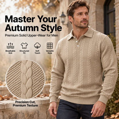 🖤Black Friday Sale:50% OFF🖤 ☕️ Men's Casual Jacquard Cable Texture Top