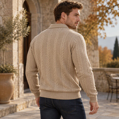 🖤Black Friday Sale:50% OFF🖤 ☕️ Men's Casual Jacquard Cable Texture Top
