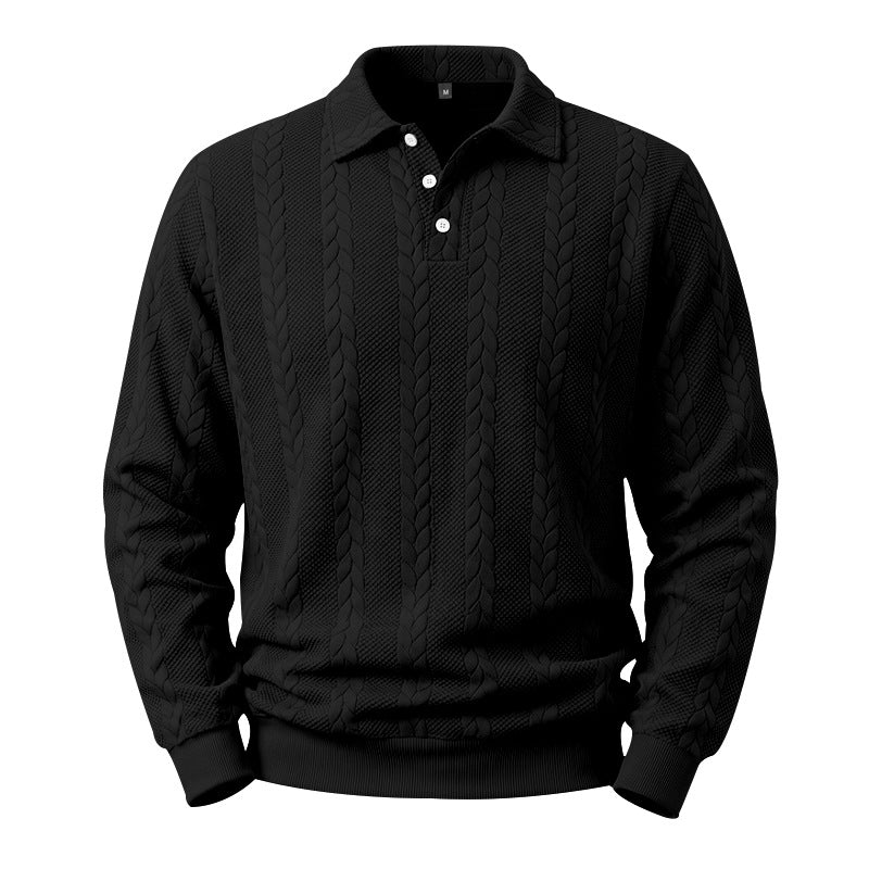 🖤Black Friday Sale:50% OFF🖤 ☕️ Men's Casual Jacquard Cable Texture Top