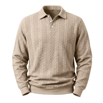 🖤Black Friday Sale:50% OFF🖤 ☕️ Men's Casual Jacquard Cable Texture Top