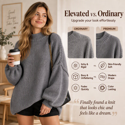 💖Black Friday Mega Deal – 50% off!💖 Women's Loose-Fit Mock Neck Knit Sweater
