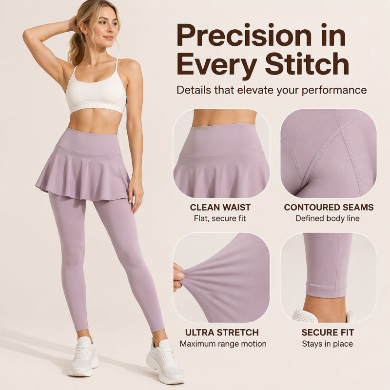 Women's High-Waisted Leggings with Skirt