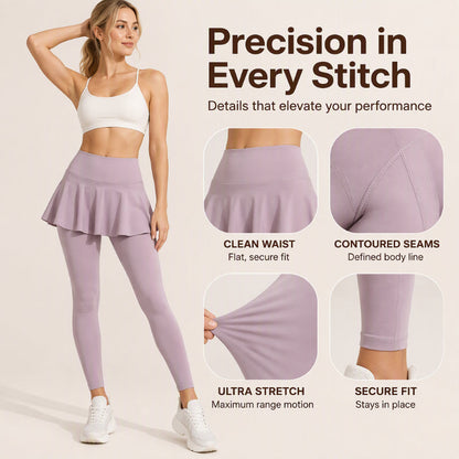 Women's High-Waisted Leggings with Skirt