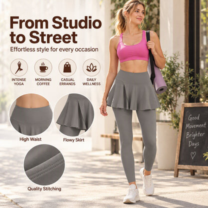 Women's High-Waisted Leggings with Skirt