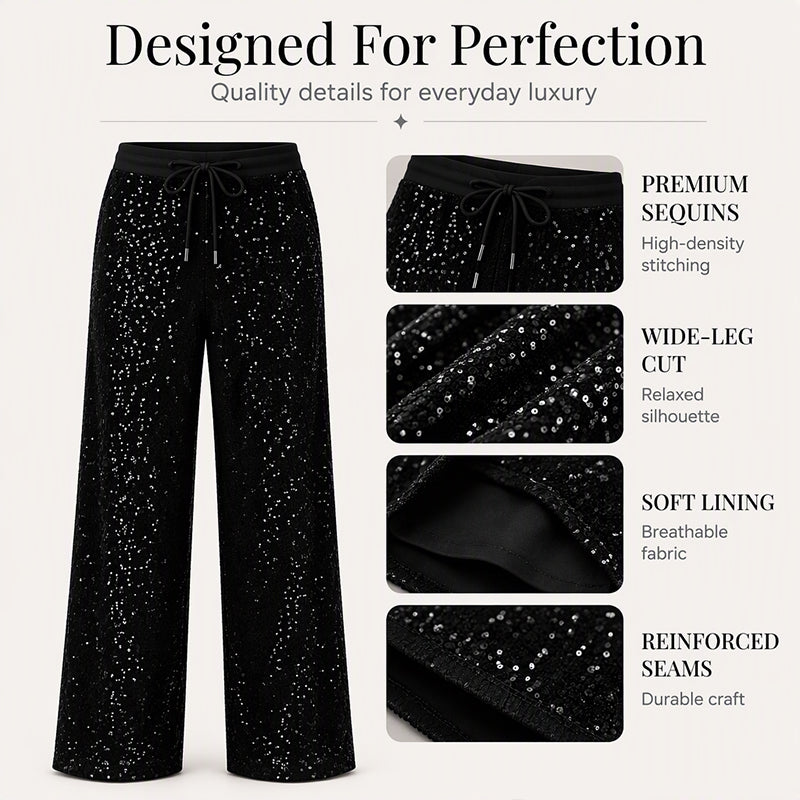 ⭐Women's Sparkling Sequin Wide-Leg Pants❤️