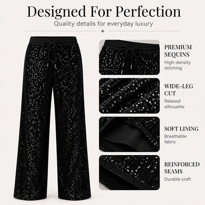 ⭐Women's Sparkling Sequin Wide-Leg Pants❤️