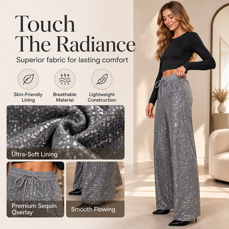 ⭐Women's Sparkling Sequin Wide-Leg Pants❤️
