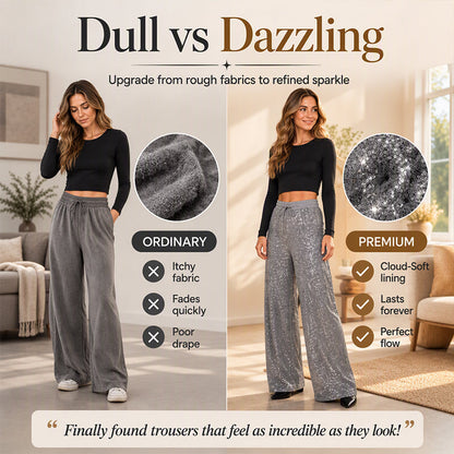 ⭐Women's Sparkling Sequin Wide-Leg Pants❤️