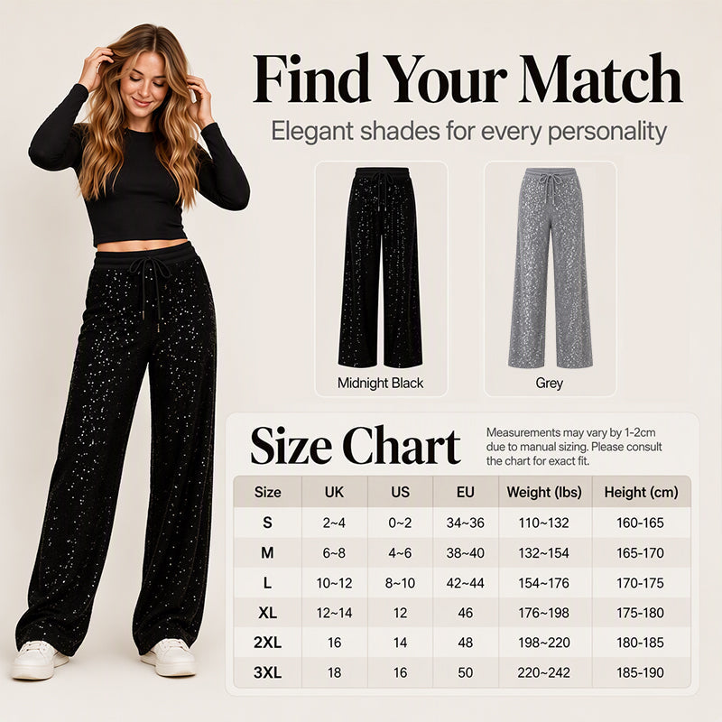 ⭐Women's Sparkling Sequin Wide-Leg Pants❤️