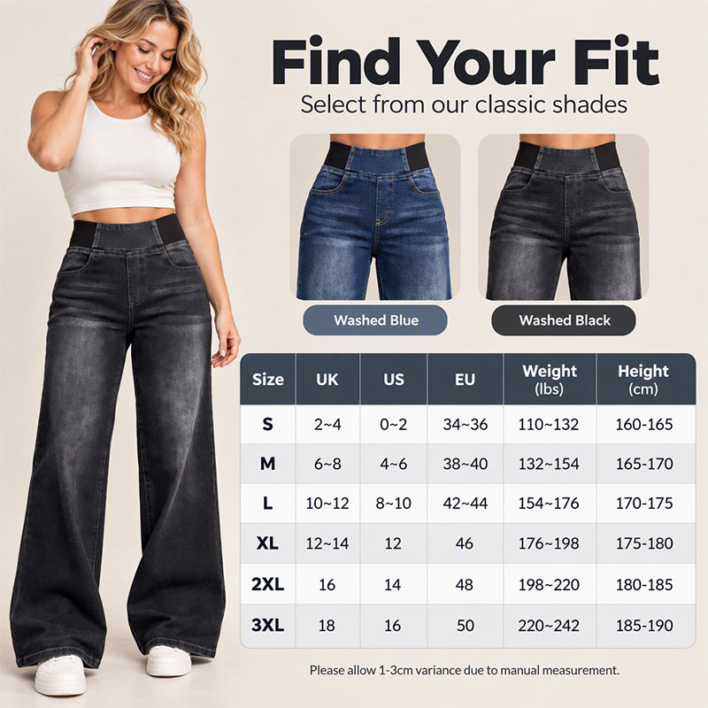 🖤Black Friday Sale:50% OFF🖤 🎉✨ Casual Stretch Wide-Leg Jeans – Premium Denim, Comfy Fit & Timeless Design