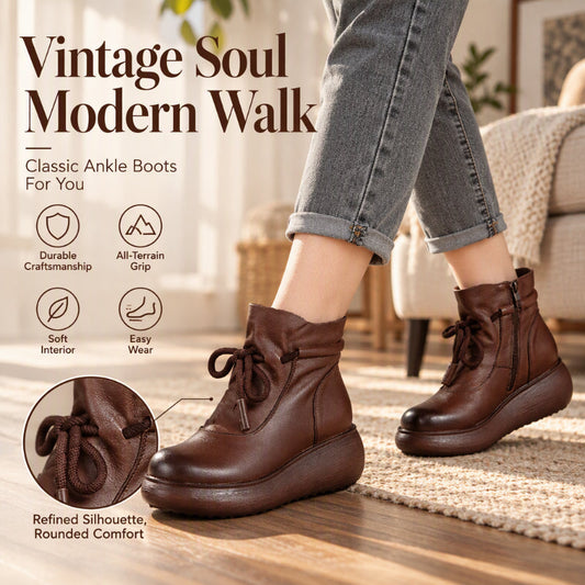 Women's Retro Thermal-Lined Ankle Boots