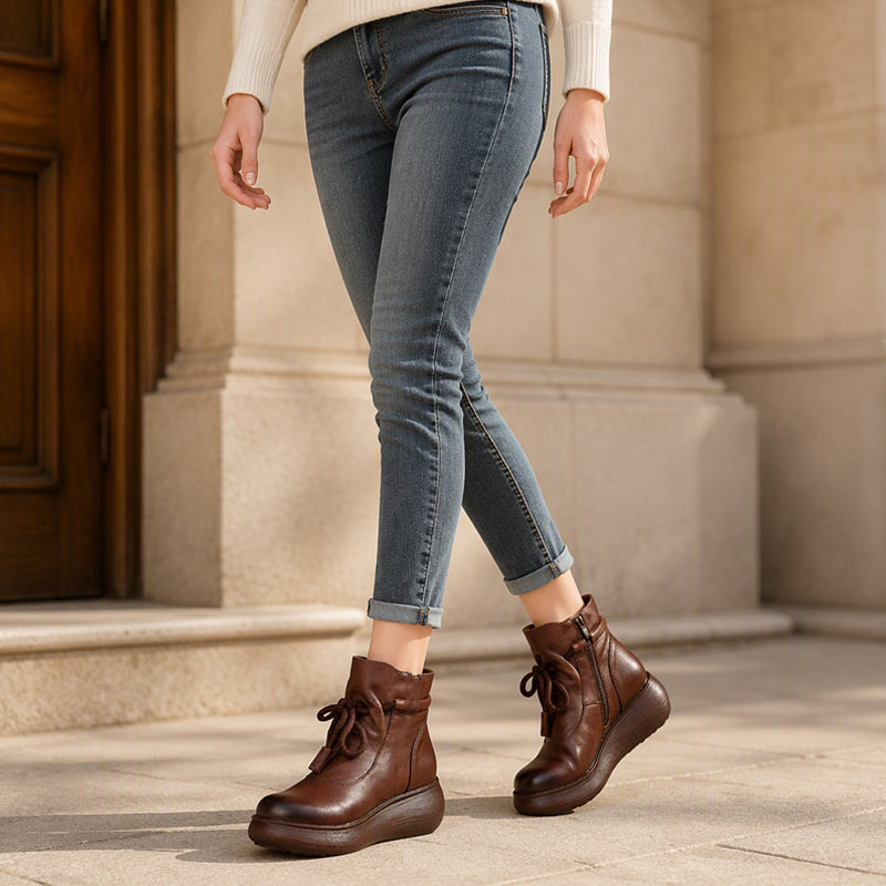 Women's Retro Thermal-Lined Ankle Boots