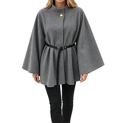 🌸 Women's Elegant Stand Collar Cape Coat