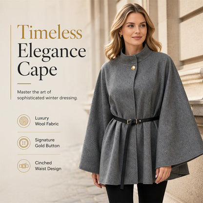 🌸 Women's Elegant Stand Collar Cape Coat