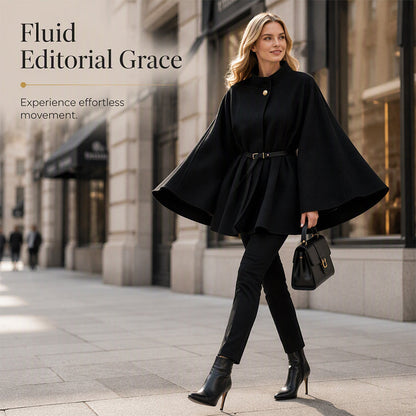 🌸 Women's Elegant Stand Collar Cape Coat