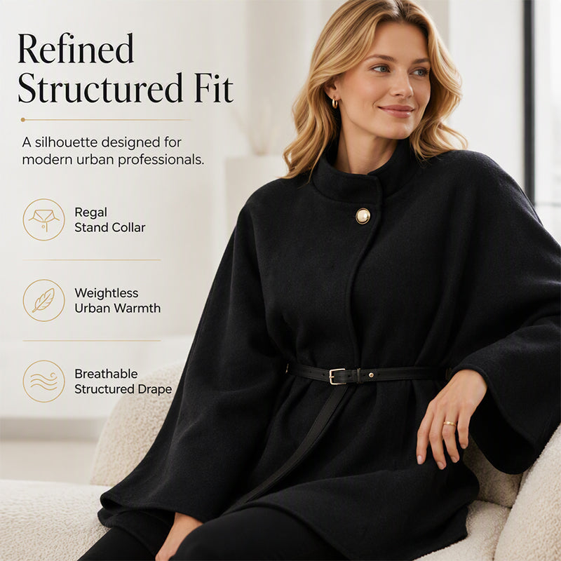 🌸 Women's Elegant Stand Collar Cape Coat