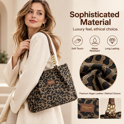 Retro Leopard Print Tote Bag for Women