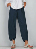 ⏳Time-Limited Special⏰Vintage Asymmetrical Elastic Waist Pockets Pants
